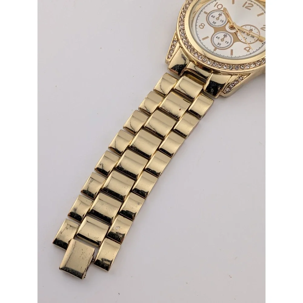 Claire's Women's Watch 38MM Gold Tone Dial Band Crystal Bezel 7.25